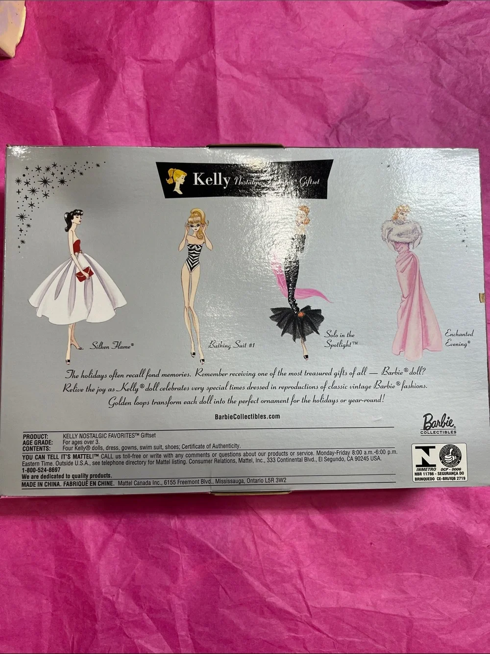 Mattel Kelly Collector Edition 4-Piece Doll Giftset - Pink, Black, White, Red